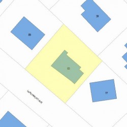 83 Larchmont Ave, Newton MA  02468-2013 plot plan