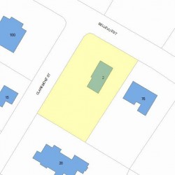 2 Claremont St, Newton MA  02458-1926 plot plan