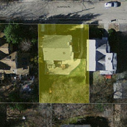 55 Clinton Pl, Newton MA  02459-1117 aerial view