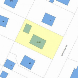 43 Evergreen Ave, Newton MA 02466-1702 plot plan