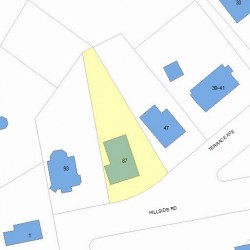 87 Hillside Rd, Newton MA 02461-1442 plot plan