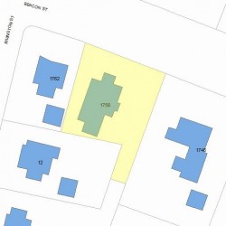 1756 Beacon St, Newton MA  02468-1405 plot plan