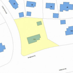 119 Waban Ave, Newton MA  02468-2159 plot plan