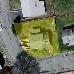 43 Indiana Ter, Newton MA  02464-1314 aerial view