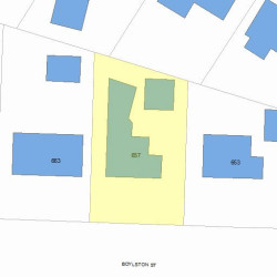 657 Boylston St, Newton MA 02459-2602 plot plan