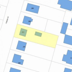 272 Cherry St, Newton MA  02465-1605 plot plan