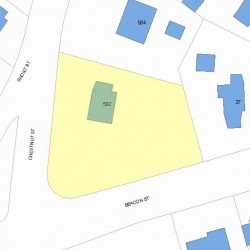 592 Chestnut St, Newton MA 02468-1614 plot plan