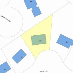 215 Dorset Rd, Newton MA  02468-1451 plot plan