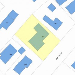 197 Linwood Ave, Newton MA  02460-1431 plot plan