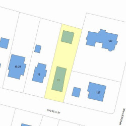 11 Church St, Newton MA  02458-2015 plot plan