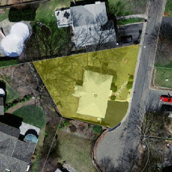 51 Troy Ln, Newton MA  02468-1016 aerial view