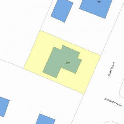259 Lexington St, Newton MA 02466-1211 plot plan