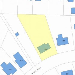 109 Walnut Hill Rd, Newton MA  02461-1836 plot plan