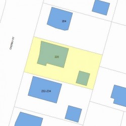 228 Cherry St, Newton MA  02465-1246 plot plan