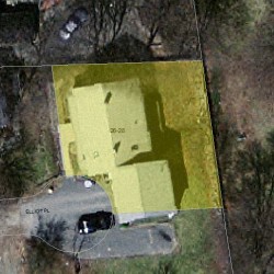 26 Elliot Pl, Newton MA  02464-1303 aerial view