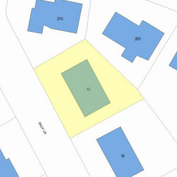 12 Troy Ln, Newton MA 02468-1016 plot plan