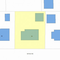 24 Nathan Rd, Newton MA  02459-1105 plot plan