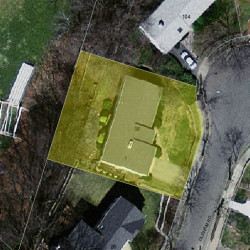 96 Oldham Rd, Newton MA  02465-2329 aerial view