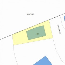 203 Riverview Ave, Newton MA  02466-1399 plot plan