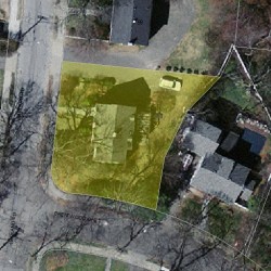 53 Garland Rd, Newton MA  02459-1741 aerial view
