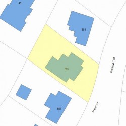 585 Chestnut St, Newton MA 02468-1225 plot plan