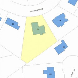 20 Cottonwood Rd, Newton MA  02459-3112 plot plan