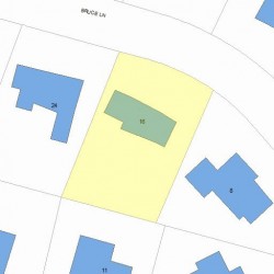 16 Bruce Ln, Newton MA  02458-2615 plot plan