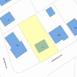 211 Auburndale Ave, Newton MA  02466-1602 plot plan