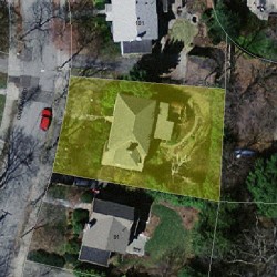97 Garland Rd, Newton MA  02459-1741 aerial view
