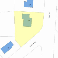 621 Walnut St, Newton MA 02460-2466 plot plan