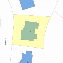 96 Cynthia Rd, Newton MA 02459-2834 plot plan