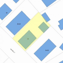 32 Adams St, Newton MA 02460-1203 plot plan