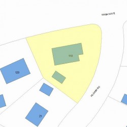 110 Waban Ave, Newton MA 02468-2111 plot plan
