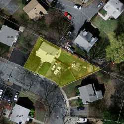 34 Hatfield Rd, Newton MA  02465-1229 aerial view