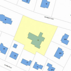 16 Fairmont Ave, Newton MA  02458-2506 plot plan