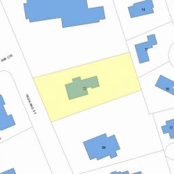 72 Highland St, Newton MA  02465-2405 plot plan