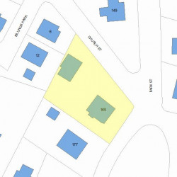 169 Park St, Newton MA  02458-2042 plot plan