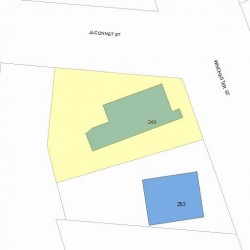 249 Winchester St, Newton MA  02461-2042 plot plan