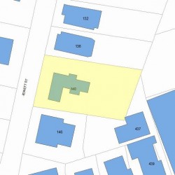 140 Jewett St, Newton MA  02458-1525 plot plan