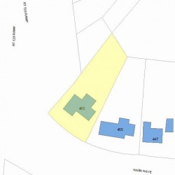 463 Waban Ave, Newton MA 02468-1334 plot plan