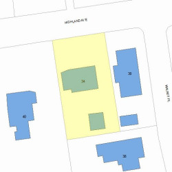 34 Highland Ave, Newton MA 02460-1811 plot plan