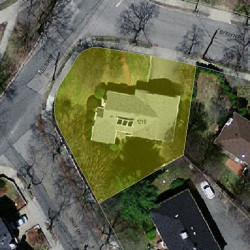 210 Evelyn Rd, Newton MA 02468-1043 aerial view