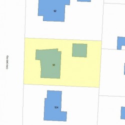 96 Oxford Rd, Newton MA  02459-2406 plot plan