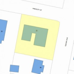 33 Central Ave, Newton MA  02460-1710 plot plan
