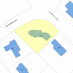 85 Country Club Rd, Newton MA  02459-3020 plot plan
