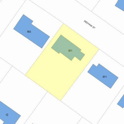 801 Dedham St, Newton MA  02459-3315 plot plan