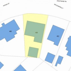 458 Woodward St, Newton MA  02468-1521 plot plan