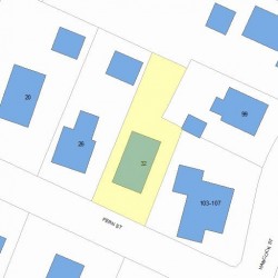 32 Fern St, Newton MA  02466-2207 plot plan