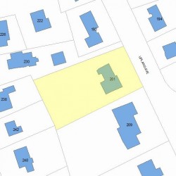 201 Upland Ave, Newton MA  02461-2001 plot plan
