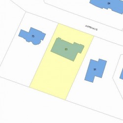 83 Aspen Ave, Newton MA  02466-3003 plot plan
